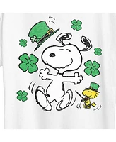 Air Waves Trendy Plus Peanuts Snoopy & Woodstock Patrick's Day Graphic T-shirt