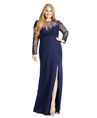 Women's Plus Size Midnight Sweetheart Lace Gown
