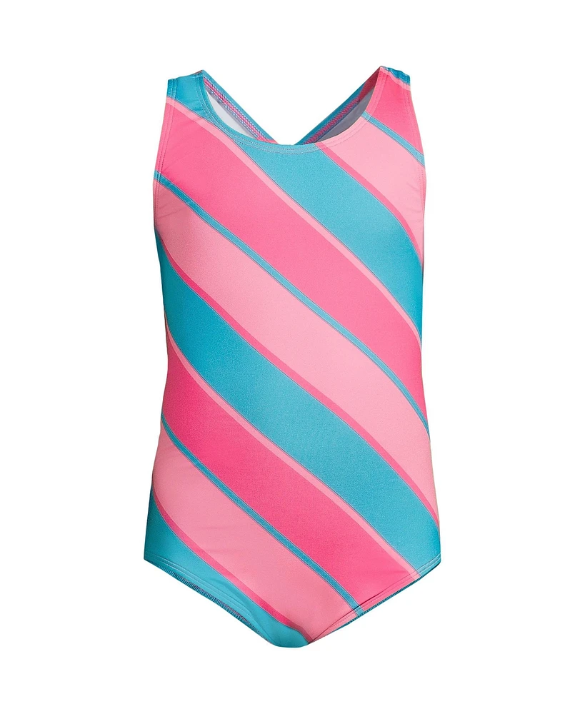 Lands' End Girls Slim Chlorine Resistant One Piece Upf 50 Swimsuit