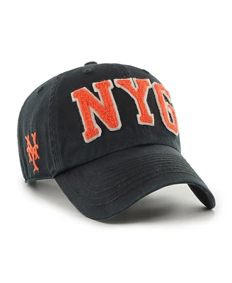 Men's '47 Brand Black New York Giants Cooperstown Collection Hand Off Clean Up Adjustable Hat
