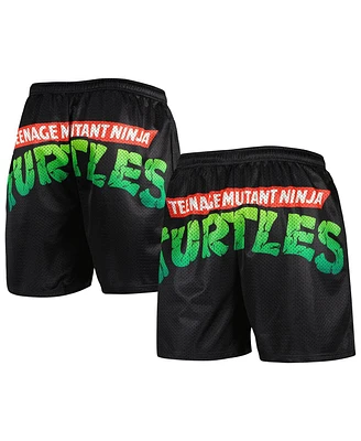 Men's Chalk Line Black Teenage Mutant Ninja Turtles Logo Retro Shorts