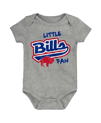 Baby Boys and Girls Heather Gray Distressed Buffalo Bills Retro Little Baller Bodysuit