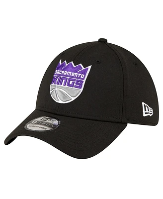 Men's New Era Black Sacramento Kings Logo 39THIRTY Flex Hat