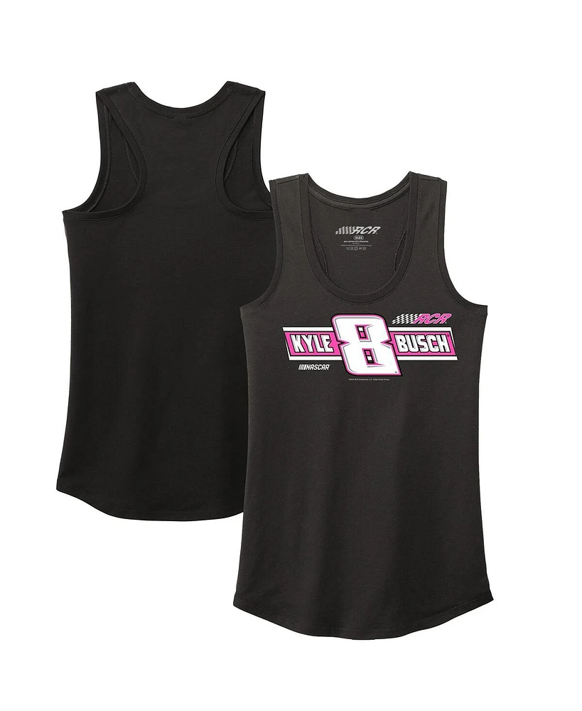 Women's Richard Childress Racing Team Collection Black Kyle Busch Tri-Blend Racer Back Tank Top