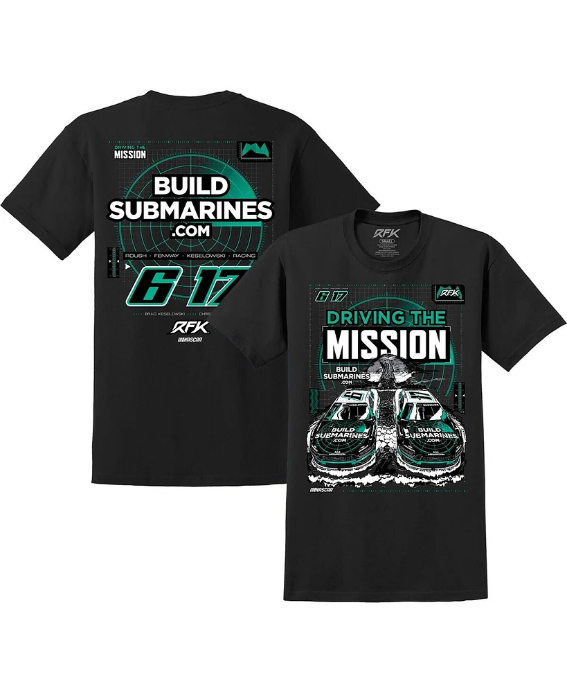 Men's E2 Apparel Black Roush Fenway Racing BuildSubmarines.com Driving the Mission T-shirt