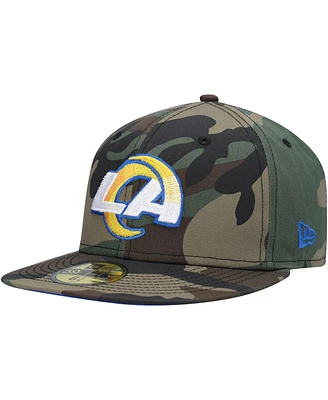 Men's New Era Camo Los Angeles Rams Woodland 59FIFTY Fitted Hat