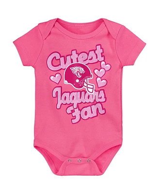 Baby Girls Pink Jacksonville Jaguars Cutest Fan Hearts Bodysuit