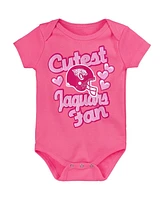 Baby Girls Pink Jacksonville Jaguars Cutest Fan Hearts Bodysuit