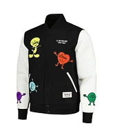 Men's Freeze Max Black, White Looney Tunes Positive Energy Tweety Bird Full-Zip Varsity Jacket