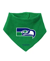 Baby Boys and Girls Mitchell & Ness Green, Royal Seattle Seahawks Throwback Big Score Bodysuit, Bib Bootie Set