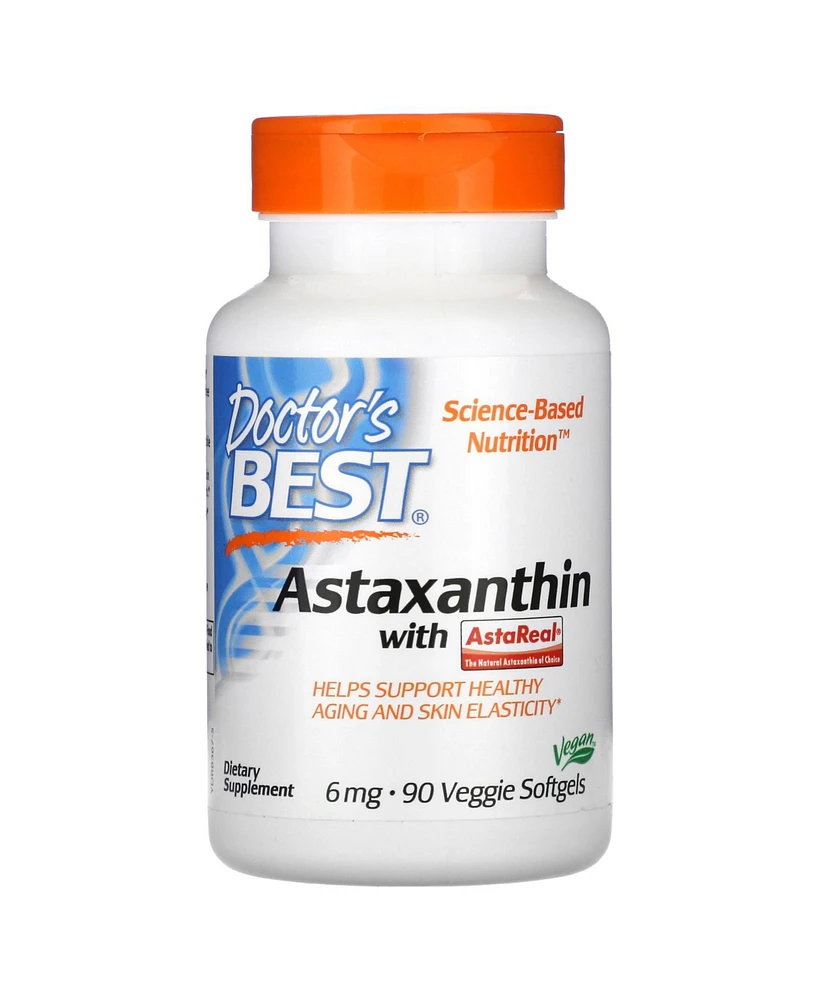 Doctor's Best Astaxanthin with AstaReal 6 mg - 90 Veggie Softgels - Assorted Pre