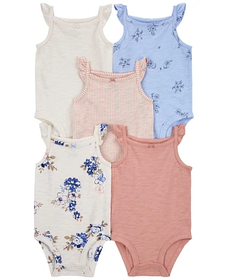 Carter's Baby 5 Pack Floral Flutter Bodysuits