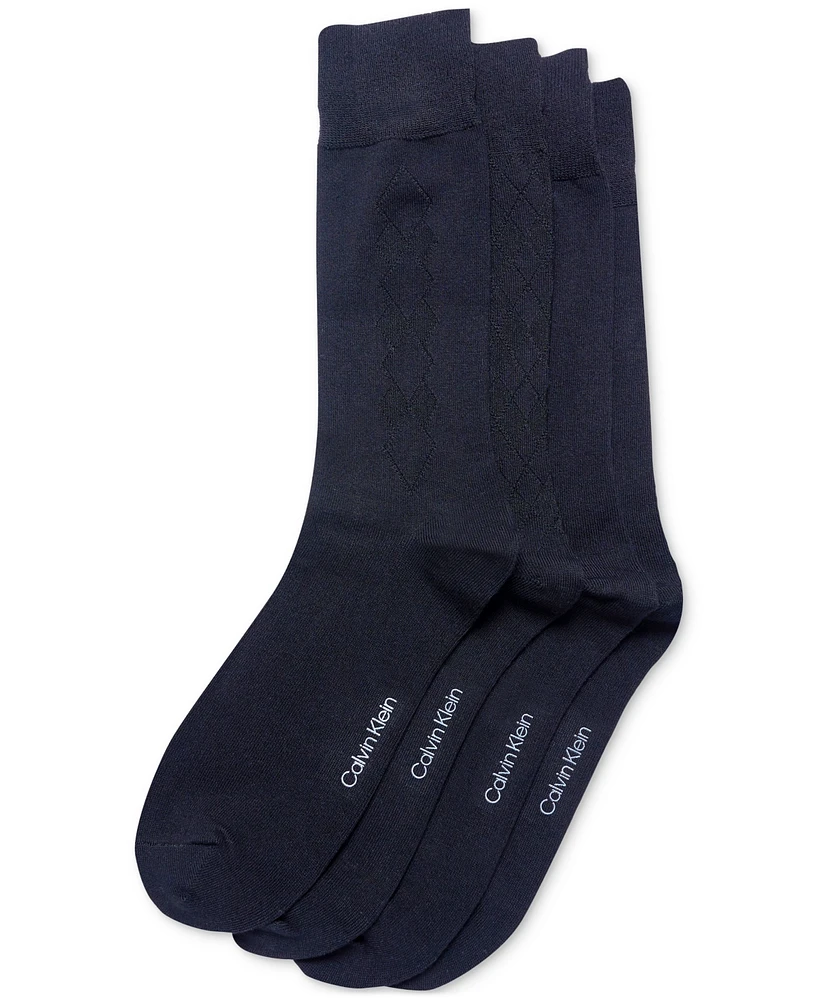 Calvin Klein Men's 4-Pk. Crew Dress Socks