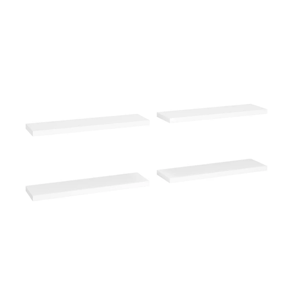 Floating Wall Shelves 4 pcs White 35.4"x9.3"x1.5" Mdf