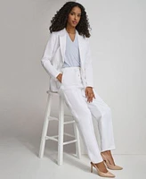 Calvin Klein Womens Linen Single Button Blazer Drawstring Pants