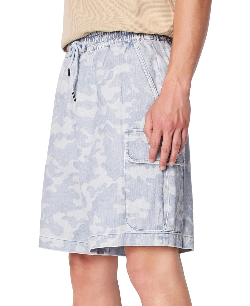 A|X Armani Exchange Men's Tonal Camouflage Drawstring Denim Cargo Shorts