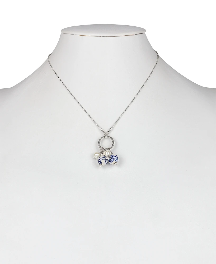 Patricia Nash Silver-Tone Blue Multi Drop 28" Slider Necklace
