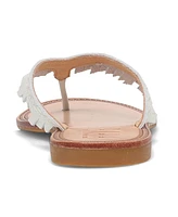 Frye Women's Ava Fringe Thong Flat Sandals - White