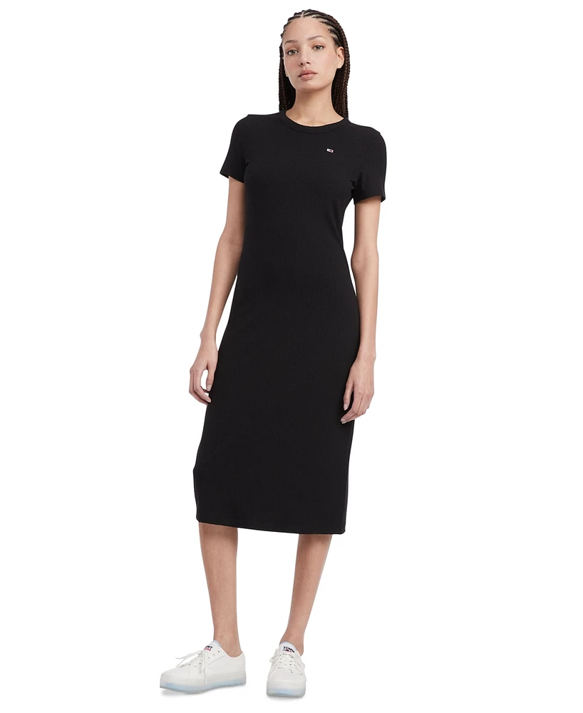 Tommy Jeans Women's Ribbed Bodycon Midi Dress