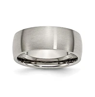 Chisel Titanium Brushed 8 mm Half Round Wedding Band Ring