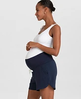 Seraphine Women's Essential Jersey High Waist Maternity Shorts, Set of 2