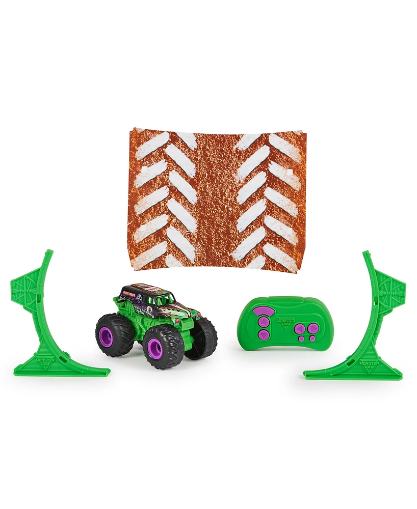 Monster Jam, Grave Digger Remote Control Monster Truck 1:64 Scale, Includes Ramp, Rc Cars - Multi