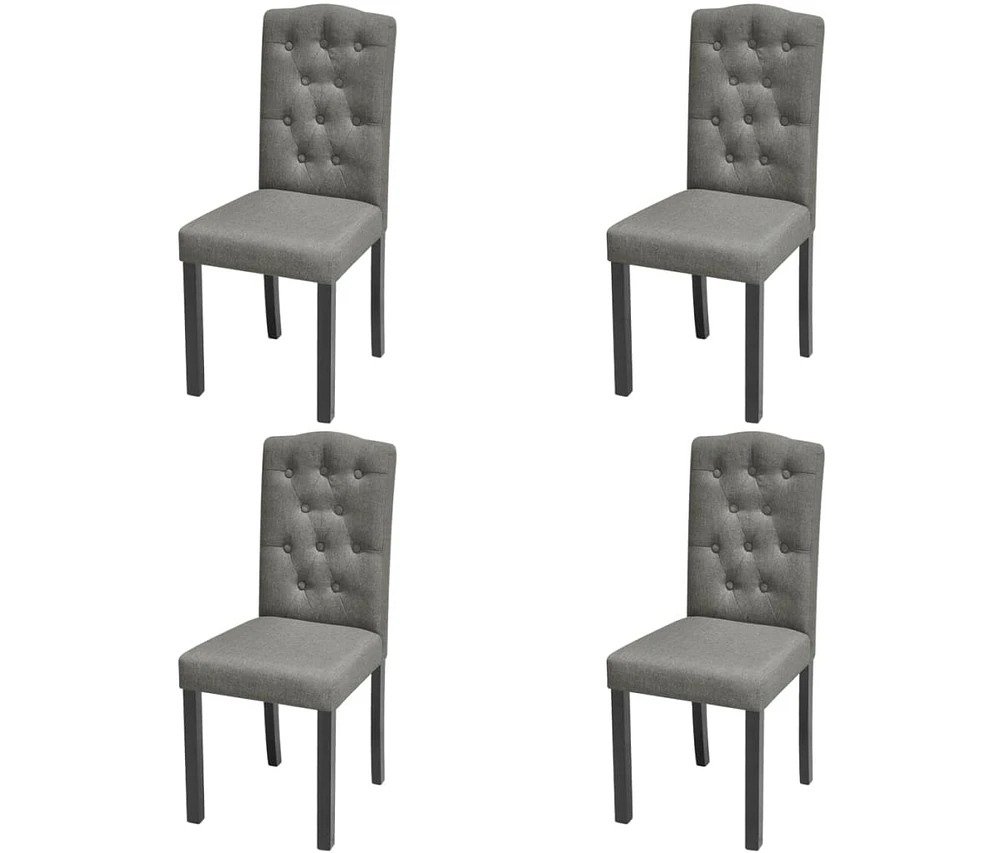 Dining Chairs 4 pcs Gray Fabric