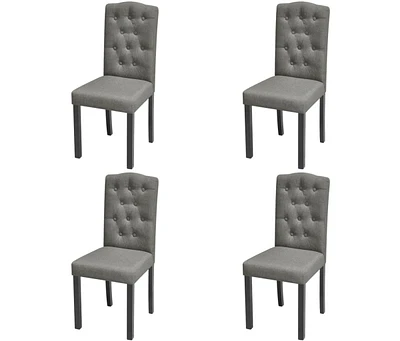 Dining Chairs 4 pcs Gray Fabric