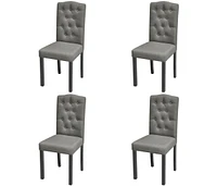Dining Chairs 4 pcs Gray Fabric