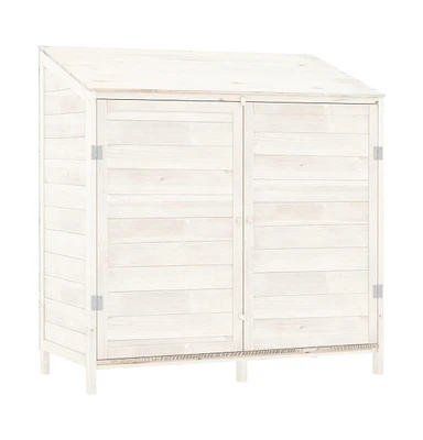 Garden Shed White 40.2"x20.5"x44.1" Solid Wood Fir