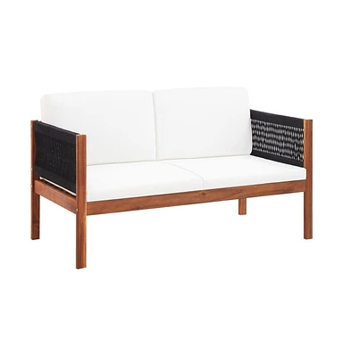 Patio Sofa 2-Seater Solid Acacia Wood