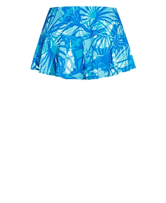 Plus Swim Print Skirt