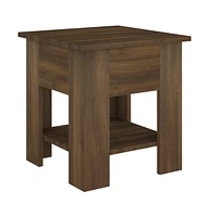 Coffee Table Brown Oak 15.7"x15.7"x16.5" Engineered Wood