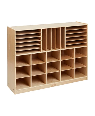 ECR4Kids Multi-Section Mobile Storage Cabinet, Classroom Furniture, Natural