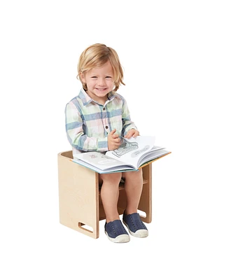 ECR4Kids Bentwood Multipurpose Cube Chair, Kids Furniture, Natural