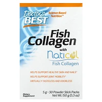 Doctor's Best Fish Collagen with Naticol 5 g 30 Powder Stick Packs - 5.3 oz (150 g) - Assorted Pre