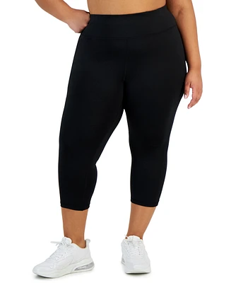 Id Ideology Plus Women's Solid 7/8 Cropped Leggings, Created for Macy's