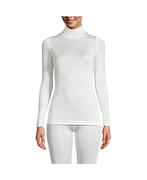 Lands' End Women's Silk Interlock Turtleneck Long Underwear Top