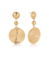 Ettika Textured Disc 18K Gold-Plated Statement Earrings