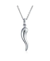 Amulet Italian Horn Pendant Necklace For Women Men .925 Sterling Silver