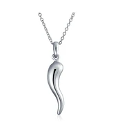 Bling Jewelry Amulet Italian Horn Pendant Necklace For Women Sterling Silver