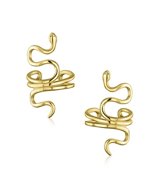 Bling Jewelry Helix Climber Crawler Snake Serpent Clip On Wrap Wire Cartilage Lobe Ear Cuff Earrings .925 Sterling Silver