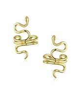 Bling Jewelry Helix Climber Crawler Snake Serpent Clip On Wrap Wire Cartilage Lobe Ear Cuff Earrings .925 Sterling Silver