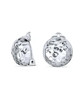 Bling Jewelry Dome Ball Clip On Button Earrings For Women Oxidized Silver With Brass Clip Non Pierced Ears