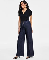 I.n.c. International Concepts Women's Tied Wide-Leg Jeans, Created for Macy's