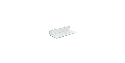 Azar Displays Clear Acrylic Shelf for Pegboard & Slat wall 13.5" x 4" x 2", 4