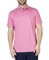 Tailorbyrd Men's Tonal Melange Performance Polo with Dress Shirt Collar