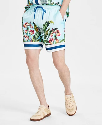 I.n.c. International Concepts Men's Thom Regular-Fit Tropical-Print 7" Drawstring Shorts, Created for Macy's