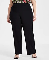 Anne Klein Plus Size Cool Crepe Wide Leg Pull-On Pants