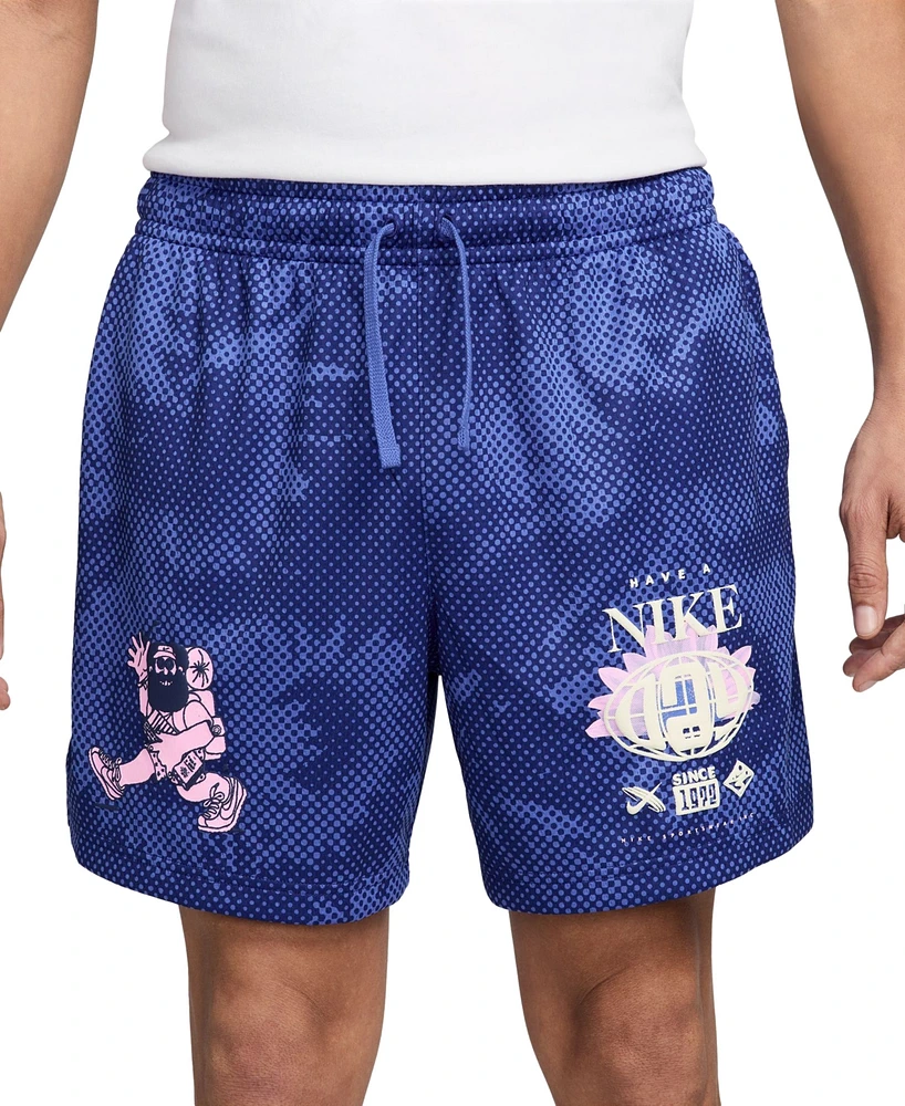 Nike Men's Club Mesh Flow Atheltic-Fit Printed Shorts